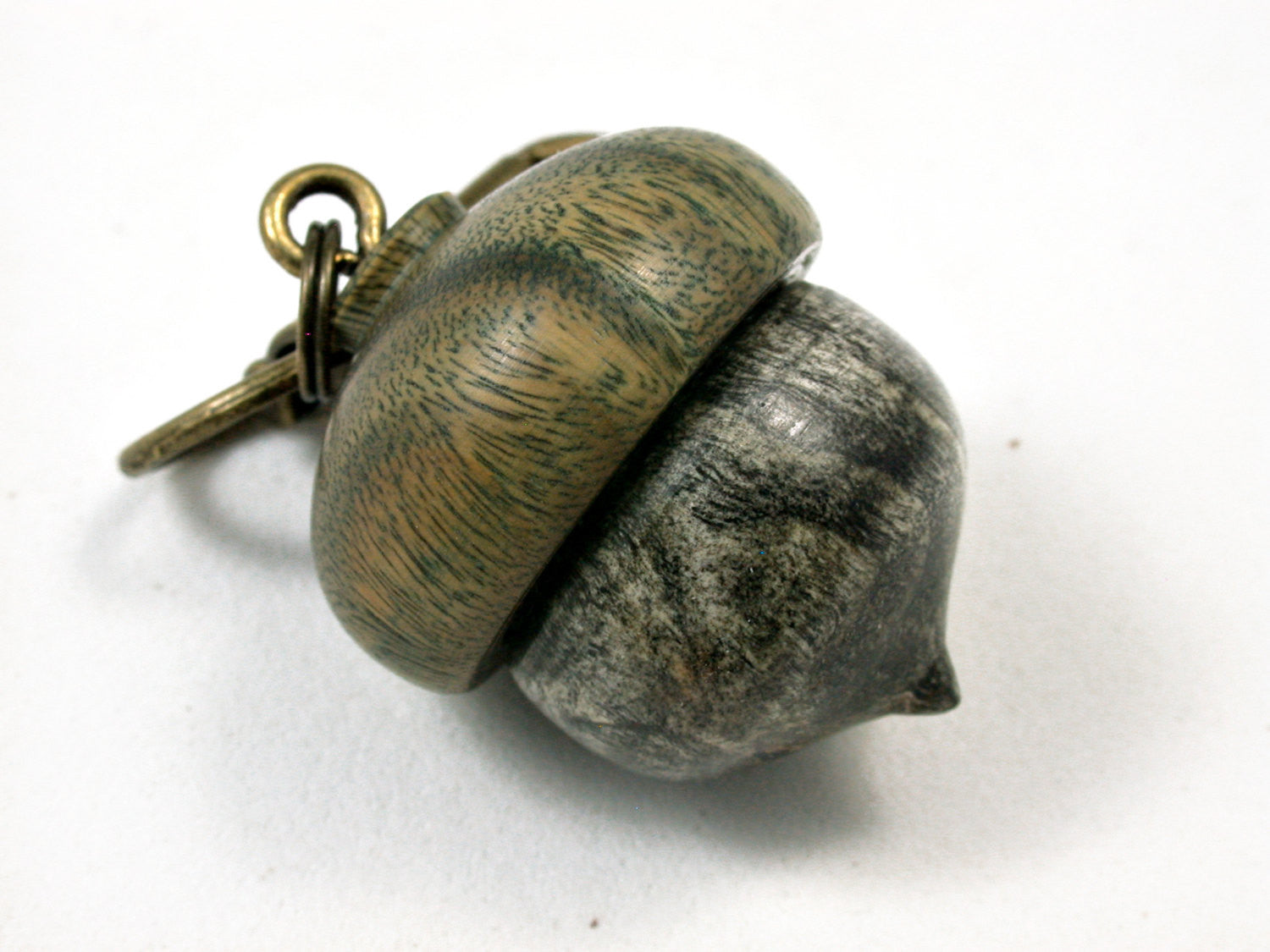 LV-1706 Buckeye & Verawood Acorn Key Fob, Pill Holder, Memorial Pendant-SCREW CAP