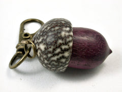 LV-1699 Purpleheart & Betelnut Acorn Key Fob, Pill Holder, Cash Stash-SCREW CAP