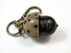LV-1701 Camatillo & Raphia Palm Nut Acorn Key Fob, Pill Holder, Memorial Pendant-SCREW CAP