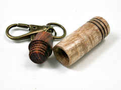 LV-1704 Koa & Cocobolo Secret Compartment Necklace, Pill Pendant, Memorial Jewelry-SCREW CAP
