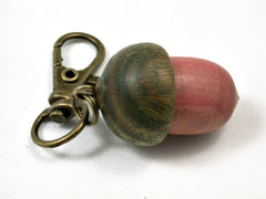 LV-1707 Pink Ivory & Verawood Acorn Key Fob, Pill Holder, Memorial Pendant-SCREW CAP