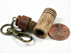 LV-1709 Koa & Cocobolo Secret Compartment Necklace, Pill Pendant, Memorial Jewelry-SCREW CAP