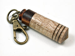 LV-1709 Koa & Cocobolo Secret Compartment Necklace, Pill Pendant, Memorial Jewelry-SCREW CAP