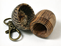 LV-1714 Figured Olive & Betelnut Acorn Key Fob, Pill Holder, Cash Stash-SCREW CAP