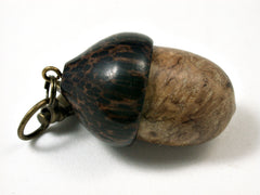 LV-1717 Catalpa Burl & Black Palm Acorn Key Fob, Pill Holder, Cash Stash-SCREW CAP