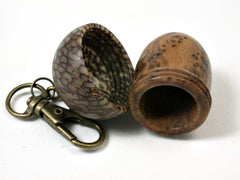 LV-1719 Olive Burl & Betelnut Acorn Key Fob, Pill Holder, Cash Stash-SCREW CAP