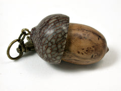 LV-1719 Olive Burl & Betelnut Acorn Key Fob, Pill Holder, Cash Stash-SCREW CAP