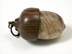 LV-1723 Port Orford Cedar Burl & Brown Ebony Acorn Key Fob, Pill Holder, Cash Stash-SCREW CAP