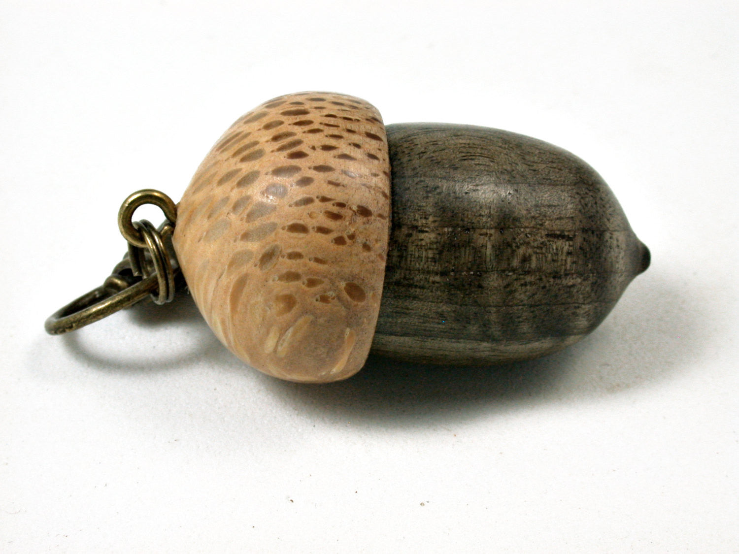 LV-1715 Pyinma & Royal Palm Acorn Key Fob, Pill Holder, Cash Stash-SCREW CAP