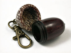 LV-1716 Bois de Rose & Betelnut Acorn Key Fob, Pill Holder, Cash Stash-SCREW CAP