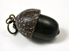 LV-1720 Mun Ebony & Betelnut Acorn Key Fob, Pill Holder, Cash Stash-SCREW CAP