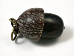LV-1720 Mun Ebony & Betelnut Acorn Key Fob, Pill Holder, Cash Stash-SCREW CAP