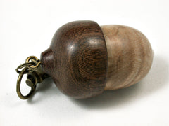 LV-1723 Port Orford Cedar Burl & Brown Ebony Acorn Key Fob, Pill Holder, Cash Stash-SCREW CAP