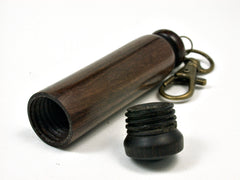 LV-0544 Cocuswood & Ebony Slim Box, Pendant Pill Fob, Cash Stash-SCREW CAP