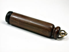 LV-0544 Cocuswood & Ebony Slim Box, Pendant Pill Fob, Cash Stash-SCREW CAP