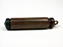 LV-0544 Cocuswood & Ebony Slim Box, Pendant Pill Fob, Cash Stash-SCREW CAP