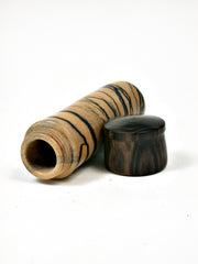 LV-1784 B&W Ebony with Mun Ebony Wooden Pill Box, Toothpick Holder, Needle Case-SCREW CAP