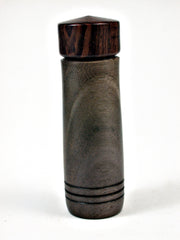 LV-1791 Blue Mahoe & Cocobolo Slim Wooden Pill Box, Toothpick Holder, Needle Case-SCREW CAP