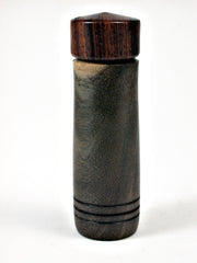 LV-1791 Blue Mahoe & Cocobolo Slim Wooden Pill Box, Toothpick Holder, Needle Case-SCREW CAP