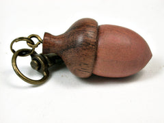 LV-0665 Pink Ivory & Ironwood Acorn Key Fob, Pill Holder, Memorial Pendant-SCREW CAP