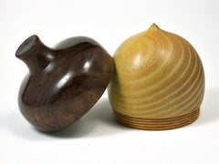 LV-1424 Osage Orange & Black Walnut Hand Turned Wooden Acorn Trinket Box, Keepsakes, Jewelry Box-SCREW CAP
