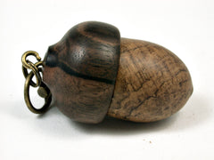 LV-1790 Teak Burl & Ebony Wooden Acorn Key Fob, Pill Holder, Secret Compartment Pendant-SCREW CAP