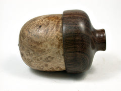 LV-1793 Catalpa Burl & Leadwood Acorn Trinket Box, Keepsake, Jewelry, Ring Box-SCREW CAP