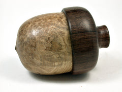 LV-1793 Catalpa Burl & Leadwood Acorn Trinket Box, Keepsake, Jewelry, Ring Box-SCREW CAP