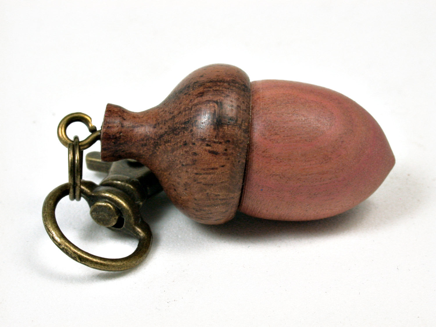 LV-0665 Pink Ivory & Ironwood Acorn Key Fob, Pill Holder, Memorial Pendant-SCREW CAP