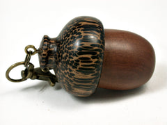 LV-1789 Manzanita & Black Palm Wooden Acorn Key Fob, Pill Holder, Cash Stash-SCREW CAP