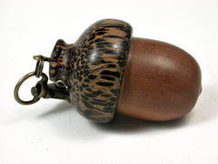 LV-1789 Manzanita & Black Palm Wooden Acorn Key Fob, Pill Holder, Cash Stash-SCREW CAP