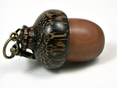 LV-1789 Manzanita & Black Palm Wooden Acorn Key Fob, Pill Holder, Cash Stash-SCREW CAP