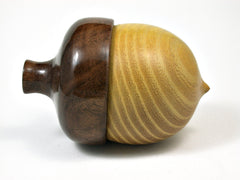 LV-1424 Osage Orange & Black Walnut Hand Turned Wooden Acorn Trinket Box, Keepsakes, Jewelry Box-SCREW CAP