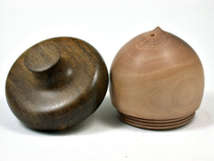 LV-1783 Photinia & Greenheart Hand Turned Wooden Acorn Trinket Box, Keepsakes, Jewelry Box-SCREW CAP