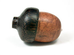 LV-1795 Afzelia Xylay & Black Palm Acorn Trinket Box, Keepsake, Jewelry Box-SCREW CAP
