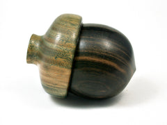 LV-1796 Mun Ebony & Verawood Acorn Trinket Box, Keepsake, Jewelry Box-SCREW CAP