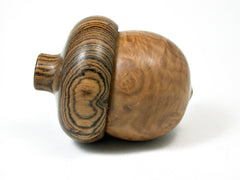 LV-1807 Brown Mallee Burl & Bocote Acorn Trinket Box, Keepsake, Jewelry Box-SCREW CAP