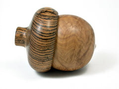 LV-1807 Brown Mallee Burl & Bocote Acorn Trinket Box, Keepsake, Jewelry Box-SCREW CAP