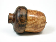 LV-1810 Ponderosa Pine Burl & Tambooti Acorn Trinket Box, Keepsake, Jewelry Box-SCREW CAP