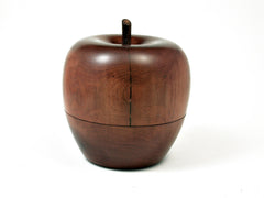 LV-1829 Manzanita & Ebony Apple Threaded Trinket Box, Jewelry Box-SCREW CAP