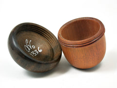 LV-1336 Golden Wood & Greenheart Hand Turned Acorn Trinket Box, Keepsakes, Jewelry Box-SCREW CAP