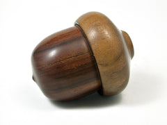LV-1338 Mopane & Greenheart Acorn Pill Fob, Trinket, Jewelry Box-SCREW CAP