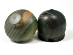 LV-1796 Mun Ebony & Verawood Acorn Trinket Box, Keepsake, Jewelry Box-SCREW CAP