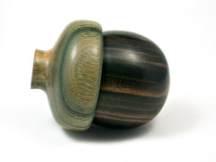 LV-1796 Mun Ebony & Verawood Acorn Trinket Box, Keepsake, Jewelry Box-SCREW CAP