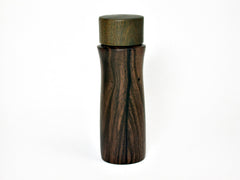 LV-1806 Mun Ebony & Verawood Slim Wooden Pill Box, Toothpick Holder, Needle Case-SCREW CAP