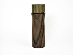 LV-1806 Mun Ebony & Verawood Slim Wooden Pill Box, Toothpick Holder, Needle Case-SCREW CAP