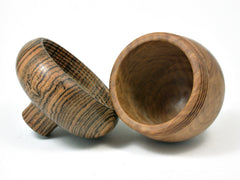 LV-1807 Brown Mallee Burl & Bocote Acorn Trinket Box, Keepsake, Jewelry Box-SCREW CAP
