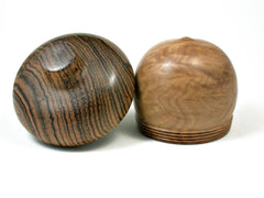 LV-1807 Brown Mallee Burl & Bocote Acorn Trinket Box, Keepsake, Jewelry Box-SCREW CAP