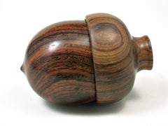 LV-1808 Cocobolo & Tambooti Acorn Trinket Box, Keepsake, Jewelry Box-SCREW CAP