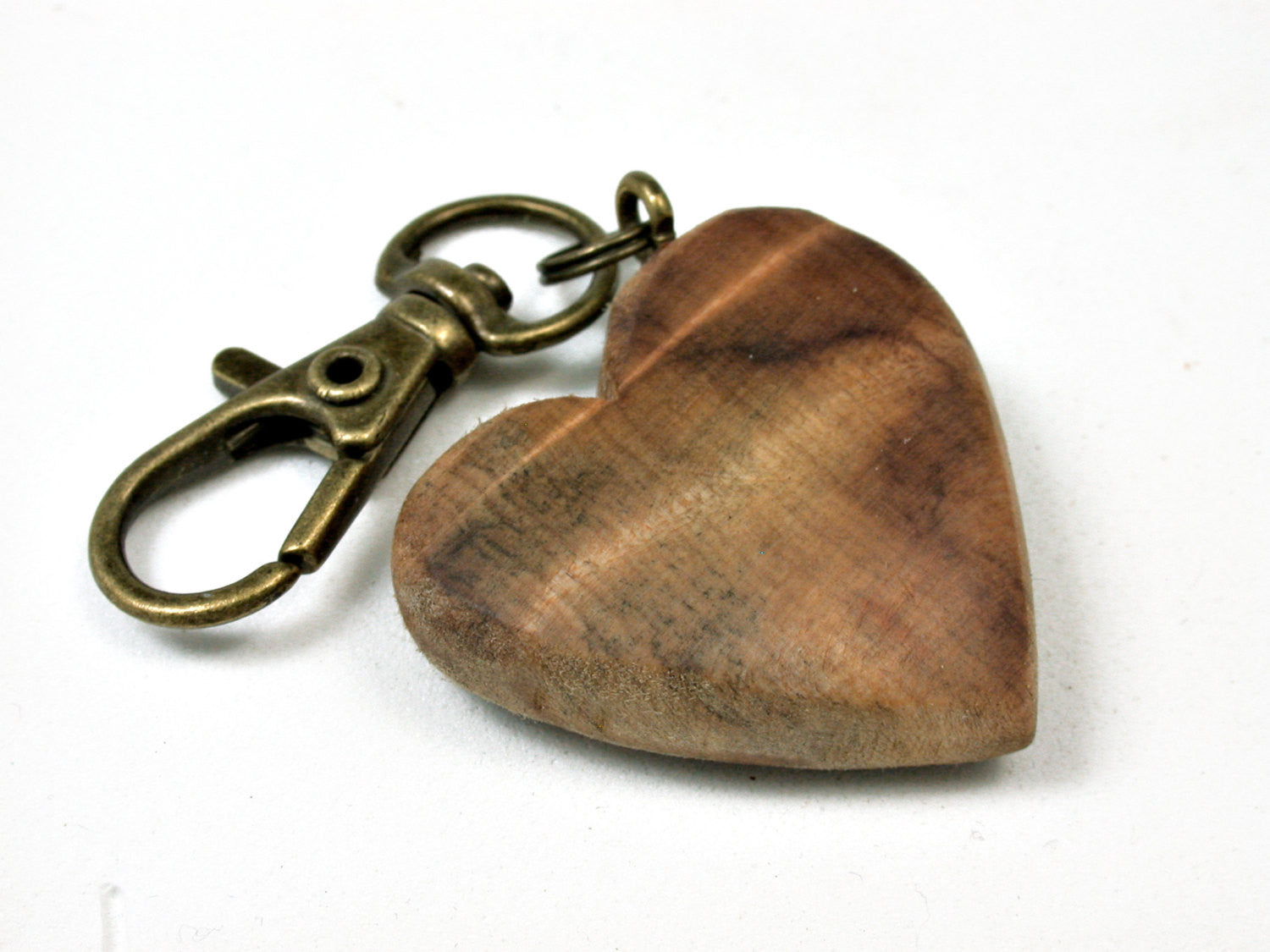 LV-1735 Japanese Sugi Wooden Heart Shaped Charm, Keychain, Wedding Favor-HAND CARVED